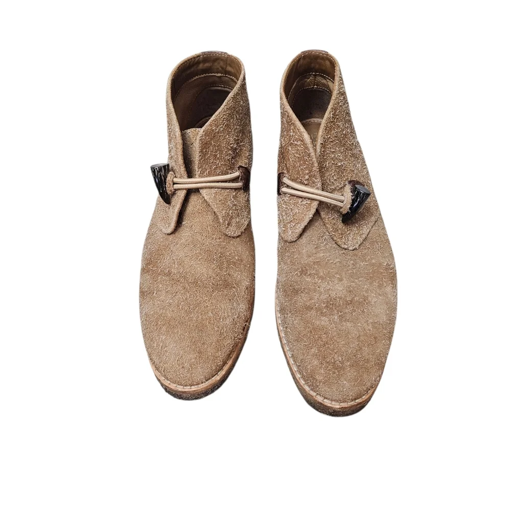 Trask Carissa Toggle Ankle Boot Italian Suede Women's 7.5 Tan Brown